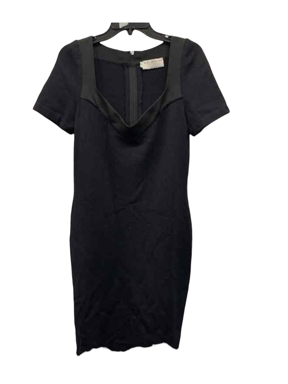 Vintage St. John Evening Santana Knit Sheath Dress w satin trim 12